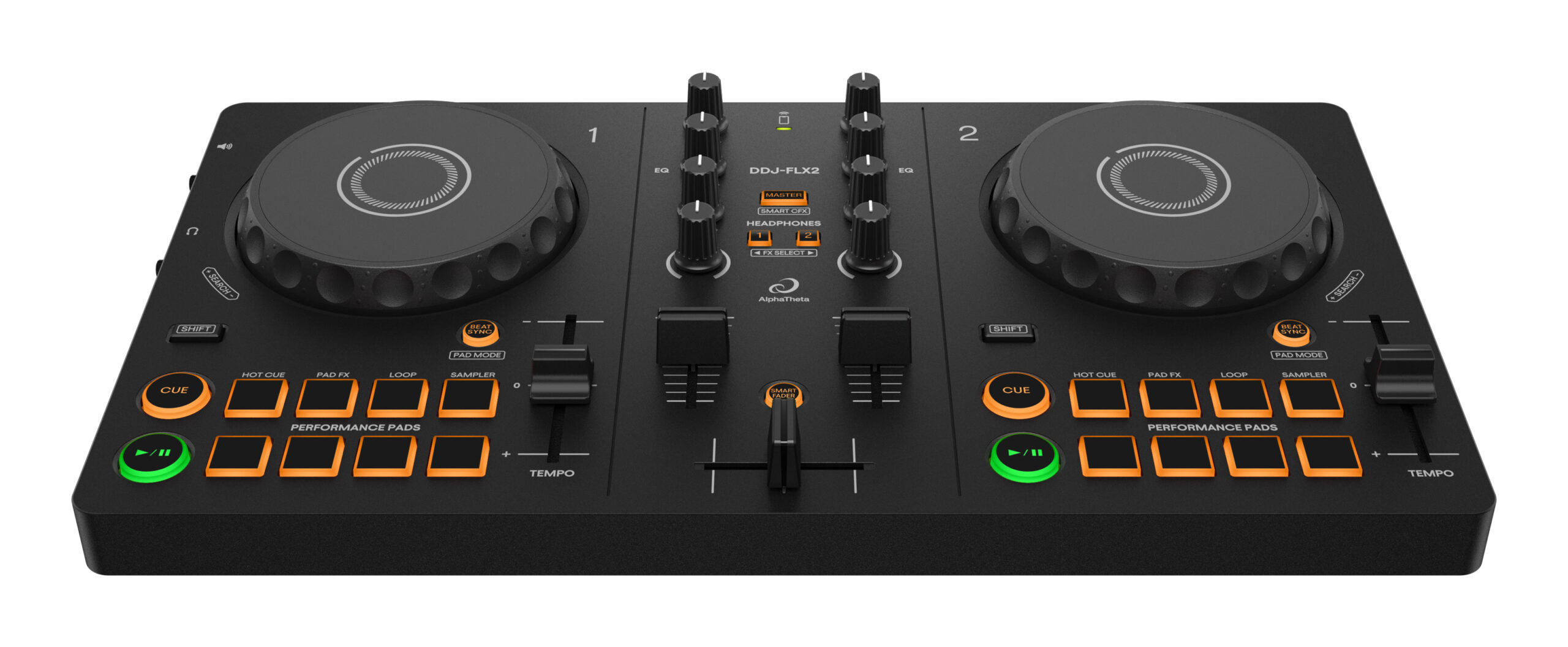 AlphaTheta DDJ-FLX2 Compact 2-Channel DJ Controller - DJ Use Only